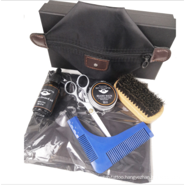 Private Label Beard Grooming Kit With Apron, Beard Comb, Beard Oil And Balm Set For Man